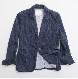 Joie Womens Anilah Denim Blazer Jacket Cotton Size 4